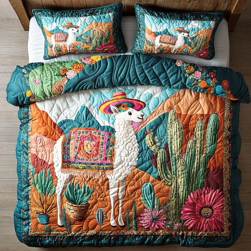Llama In Cactus Desert WY0802067CL Duvet Cover Set