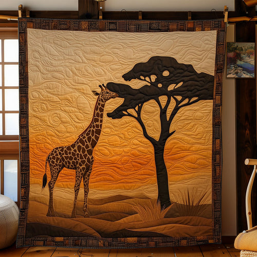 Giraffe In Sunset Forest WY1303054CL Quilt