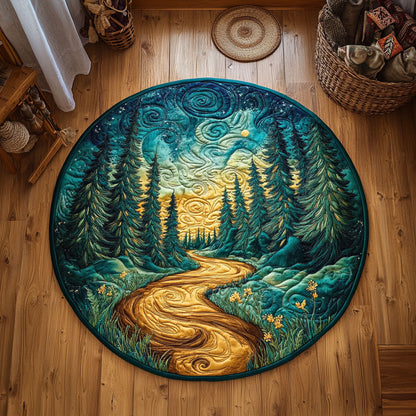 Pine Tree Forest WY0107142CL Quilted Round Mat