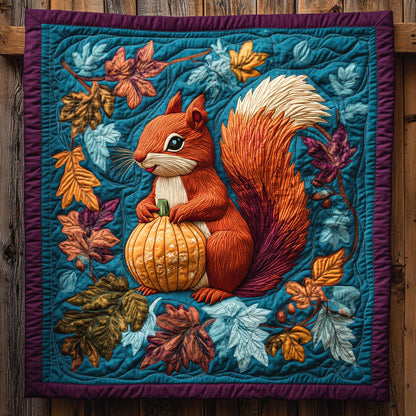Autumn Leaves Squirrel WY2803001CL Quilt