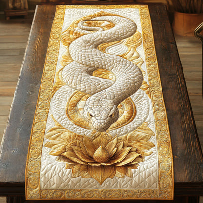 White Snake And Lotus WY2801015CL Quilted Table Runner