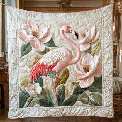 Flamingo And Magnolia WY2703017CL Quilt