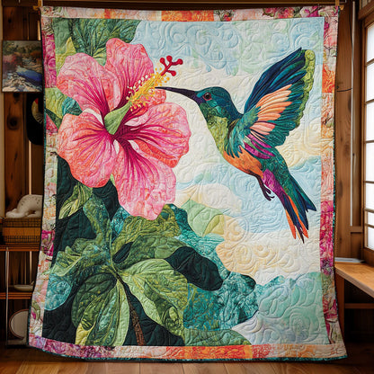 Hummingbird Sucking Hibicus WY1002091CL Quilt