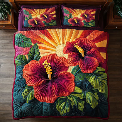 Radiant Sunset Hibiscus WY1306021CL Duvet Cover Set