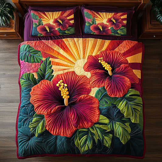 Radiant Sunset Hibiscus WY1306021CL Duvet Cover Set