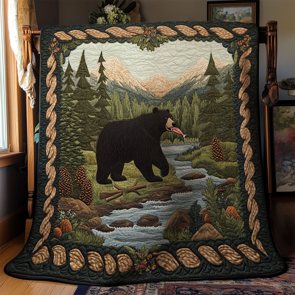 Bear Hunt Fish WY1803008CL Quilt