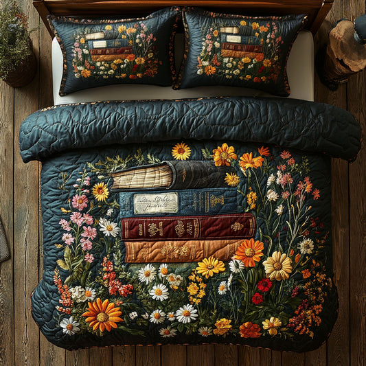 Floral Vintage Book WY2605008CL Duvet Cover Set