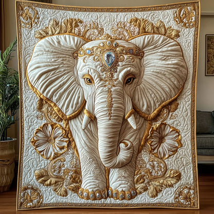 Gold Flower Elephant WY0104015CL Quilt