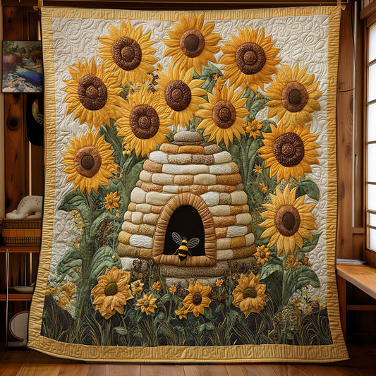 Beehive In Sunflower Garden WY2403007CL Quilt