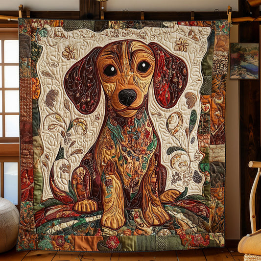 Floral Dachshund WY1303037CL Quilt