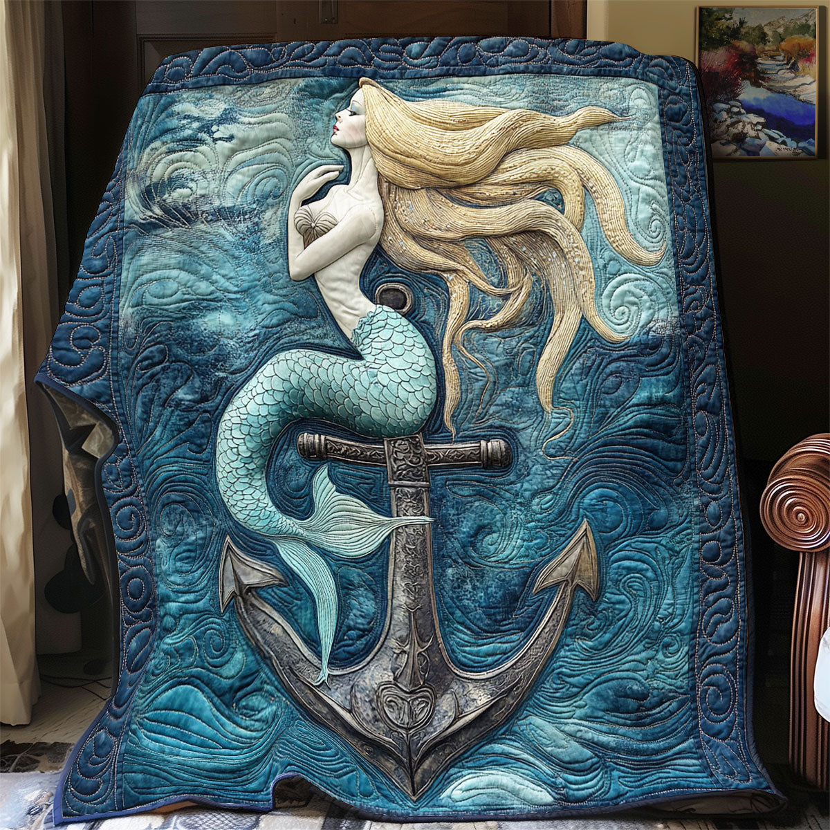 Anchor And Mermaid WY1903001CL Quilt