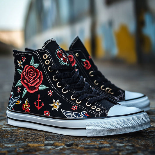 Dark Petal Drip WJ0509037CL Canvas High-Tops