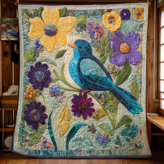 Blue Bird In Garden WY1002022CL Quilt