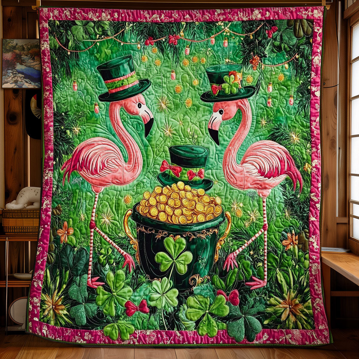 Flamingo Fortune WY1003022CL Quilt