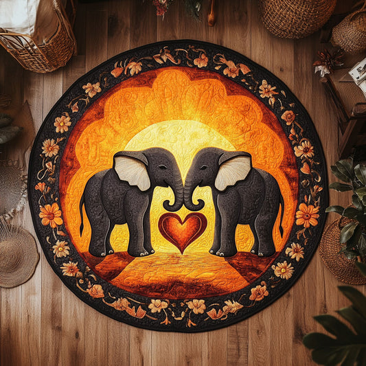 Love In Sunset WY1006049CL Quilted Round Mat