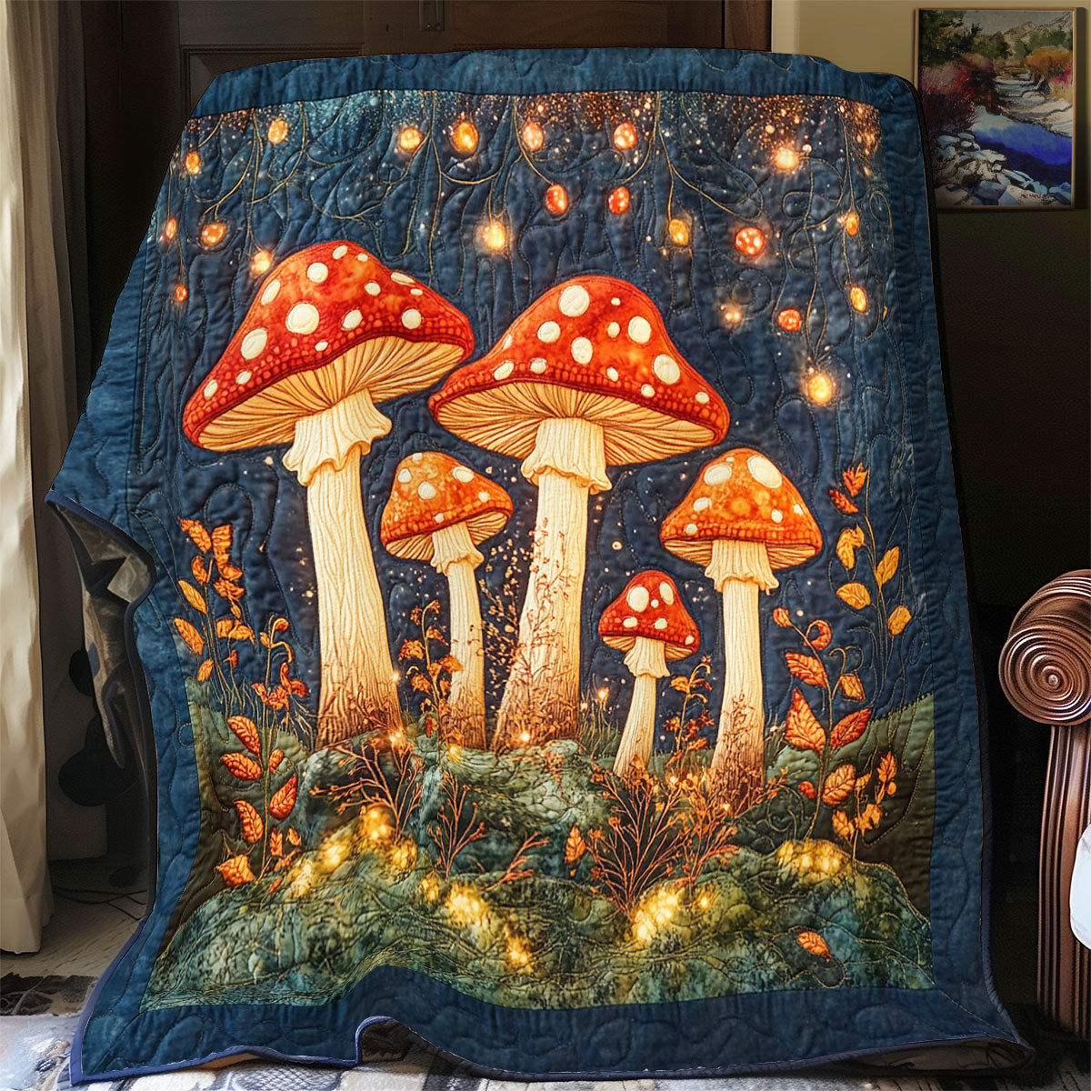 Midnight Musshroom Forest WY2403051CL Quilt