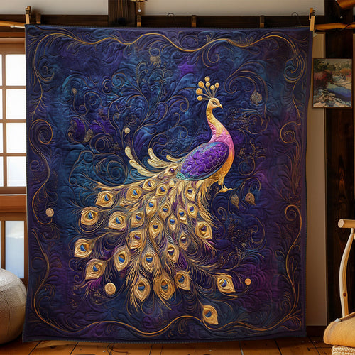 Elegant Purple Peacock WY1002054CL Quilt