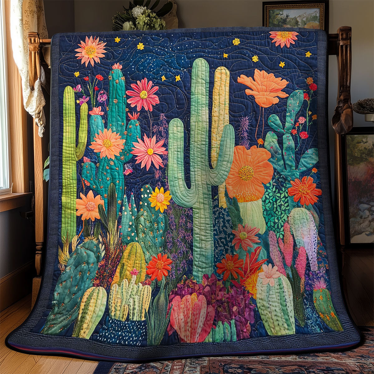 Night Of Cactus Desert WY1002125CL Quilt