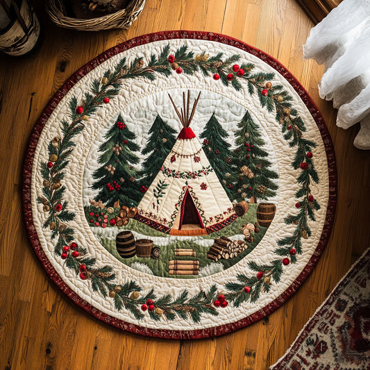 Winter Teepee WY2104055CL Quilted Round Mat