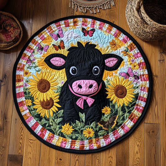 Sunflower Cattle Bliss WY0107167CL Quilted Round Mat