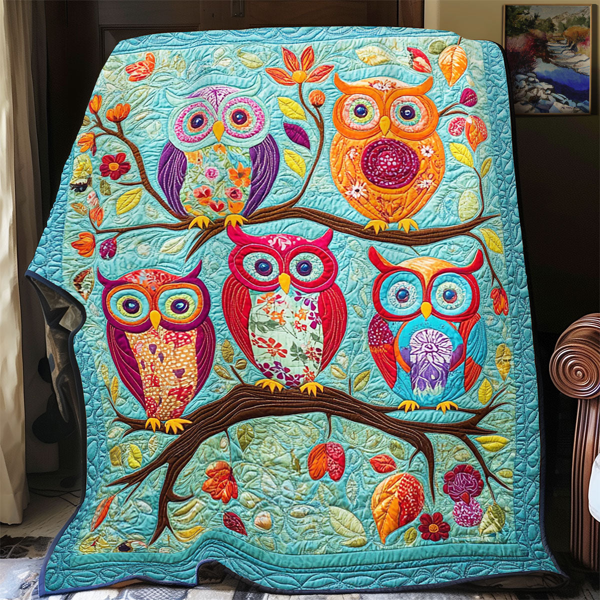 Owl Family In Tree WY1002127CL Quilt