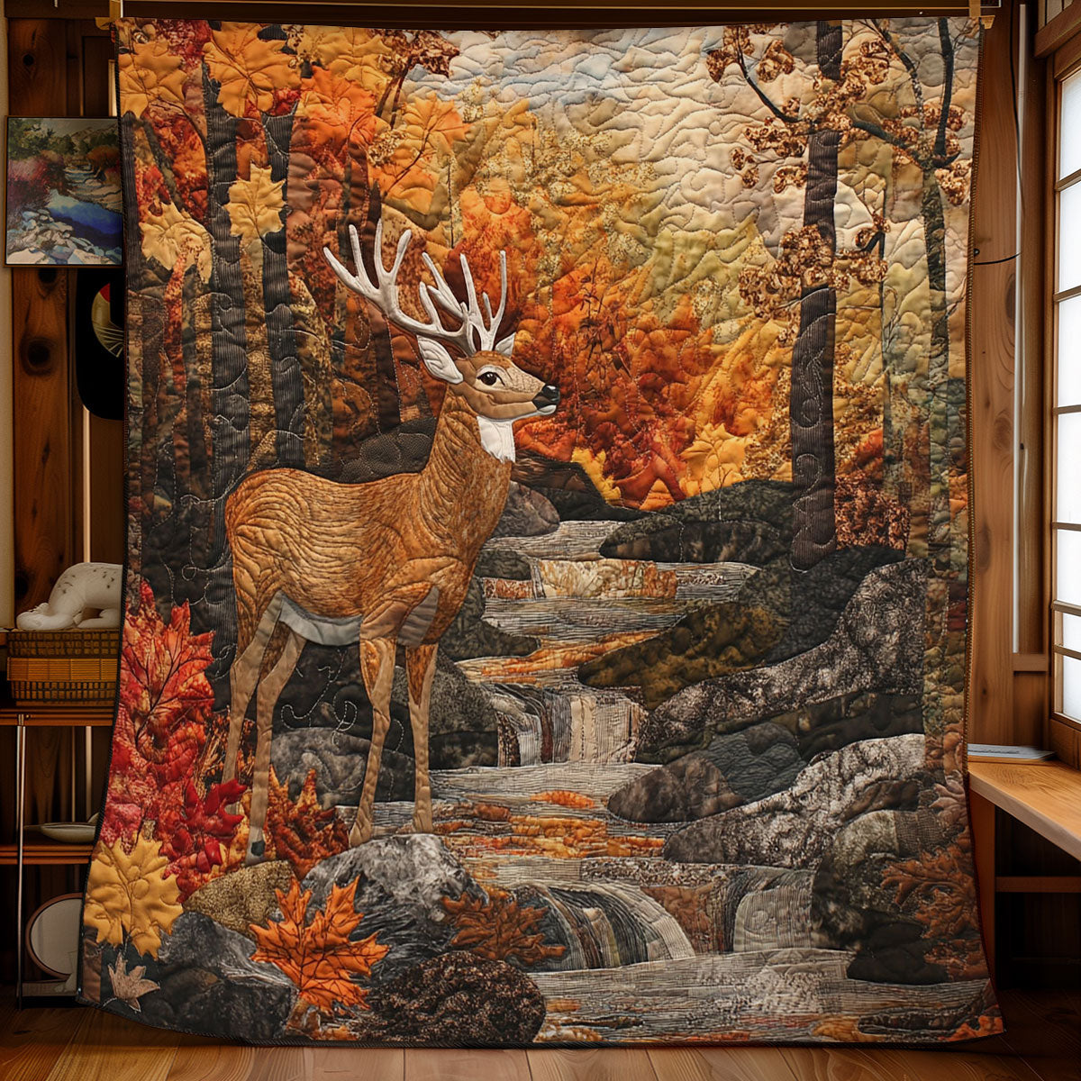 Deer In Autumn Forest WY1002047CL Quilt