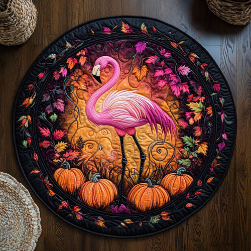 Flamingo Autumn WY1107043CL Quilted Round Mat