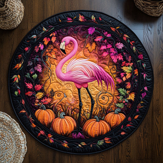 Flamingo Autumn WY1107043CL Quilted Round Mat