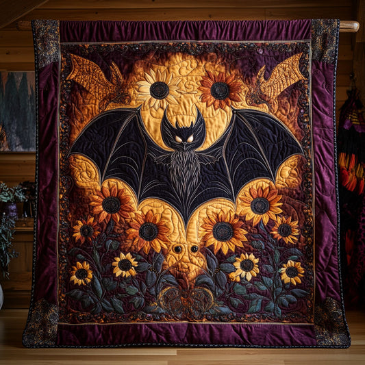 Halloween Sunflower Bat WY1507010CL Quilt