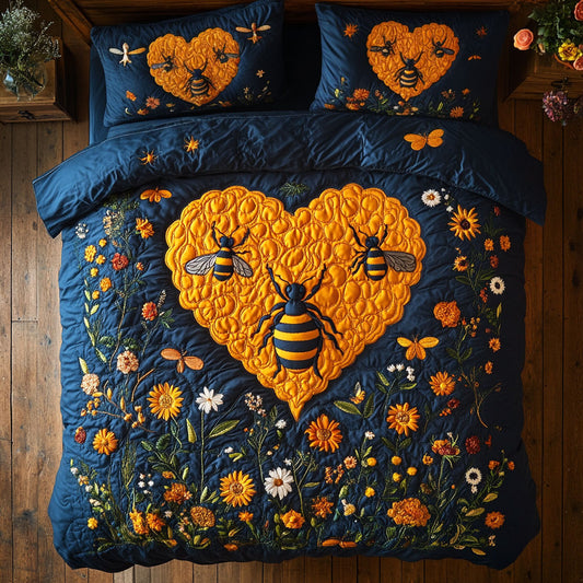 Bee Honey Heart WY2605001CL Duvet Cover Set