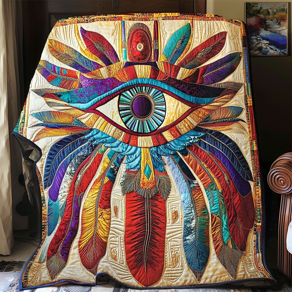 Eye Of Horus Feather WY1002063CL Quilt