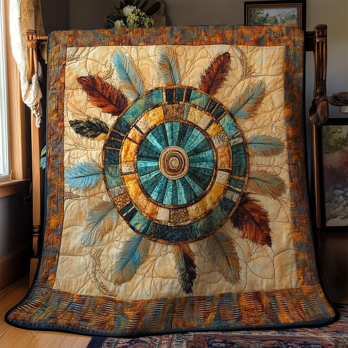 Mystic Feather Circle WY1002114CL Quilt