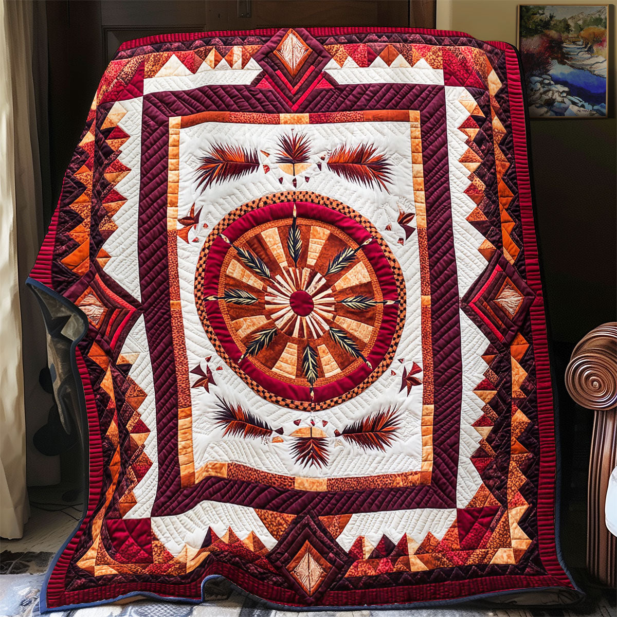 Red Tone Native American WY0503126CL Quilt