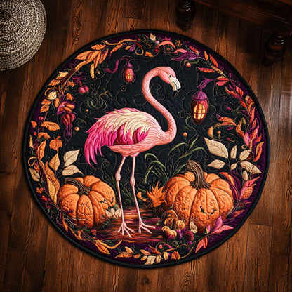 Flamingo Pumpkin WY1107045CL Quilted Round Mat