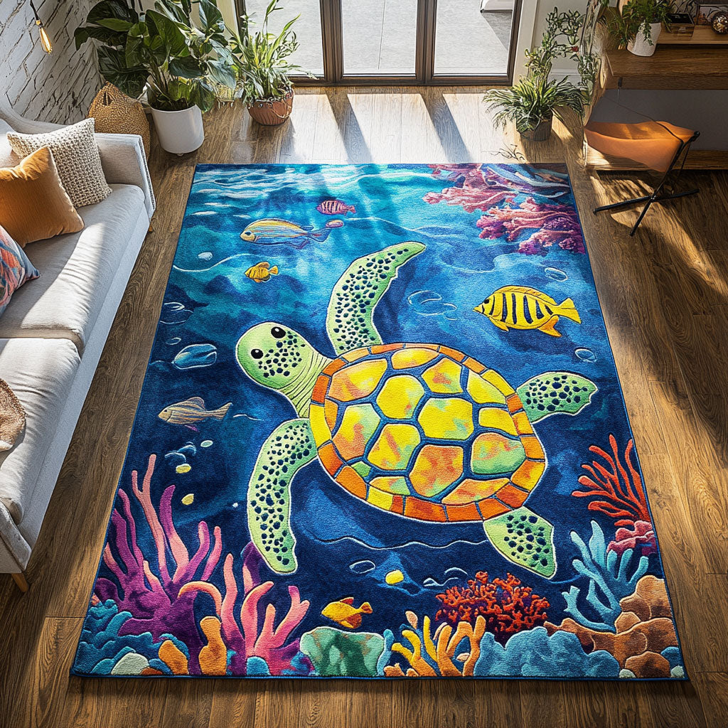 Turtle Marine Life CW0509055CL Area Rug