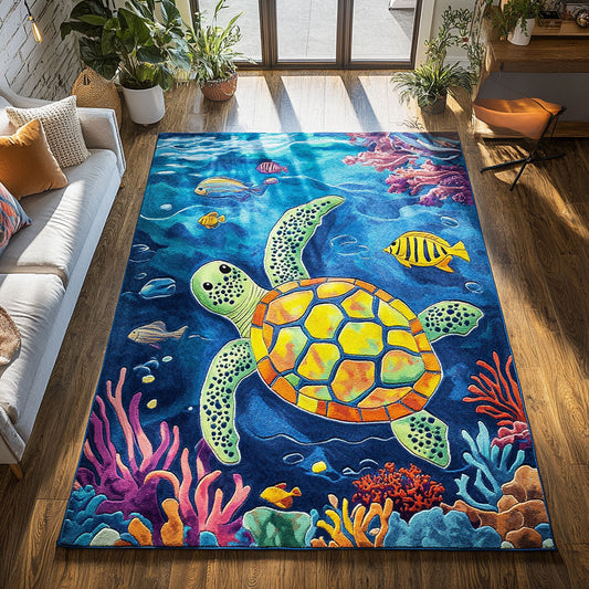 Turtle Marine Life CW0509055CL Area Rug
