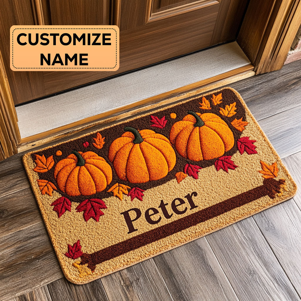 Pumpkin Welcome CP2808092CL Personalized Doormat