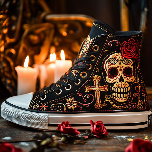 Skull Flame WN1209022CL Canvas High-Tops
