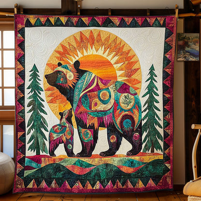 Bear Family In Forest WY1002007CL Quilt