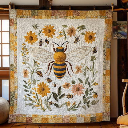 Flowers And Bee WY1803033CL Quilt