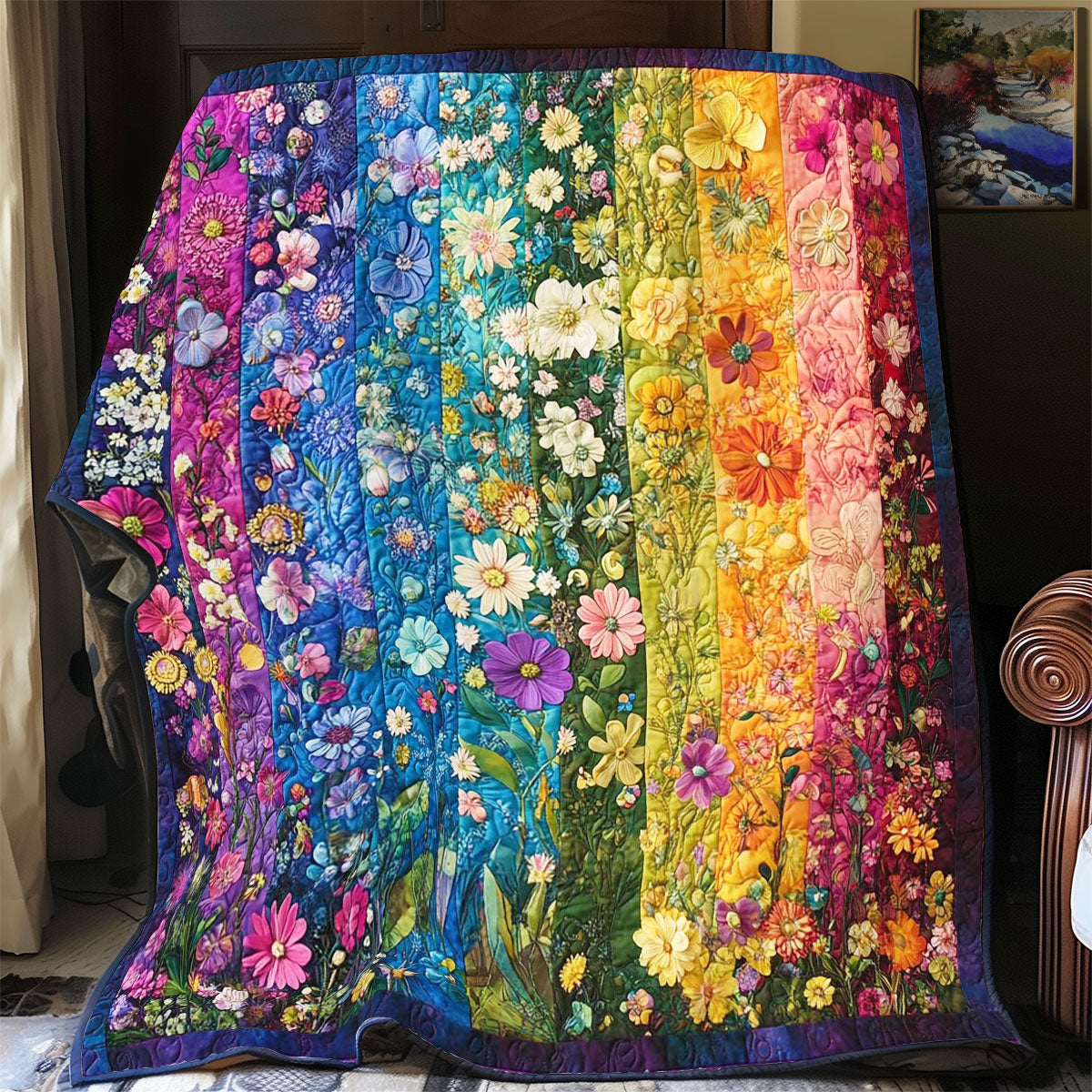 Mystic Colorful Flower Garden  WY1002110CL Quilt