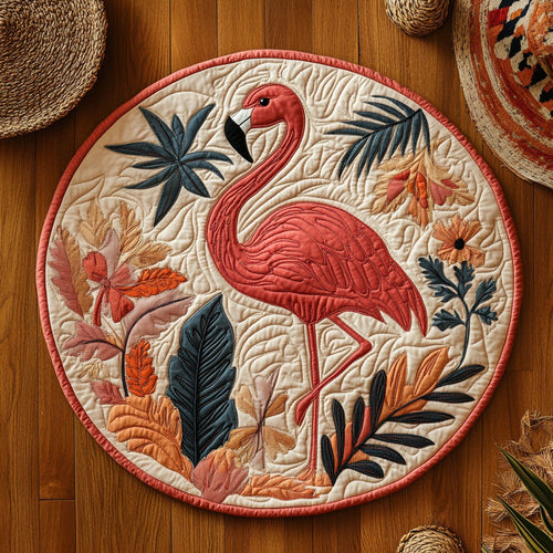 Flamingo Fiesta WY0804044CL Quilted Round Mat