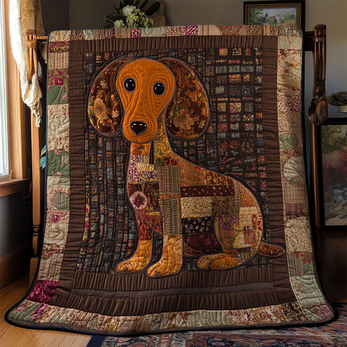 Funny Patchwork Dachshund WY1303041CL Quilt