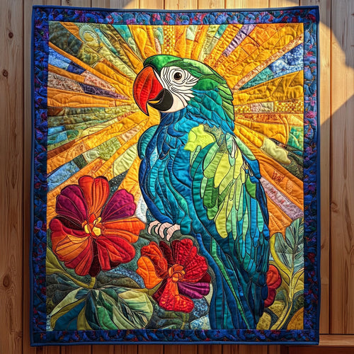 Vibrant Parrot Burst Tropical WY0307159CL Quilt