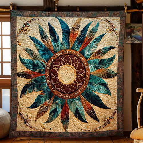 Beautiful Feather Dreamcatcher WY1002013CL Quilt