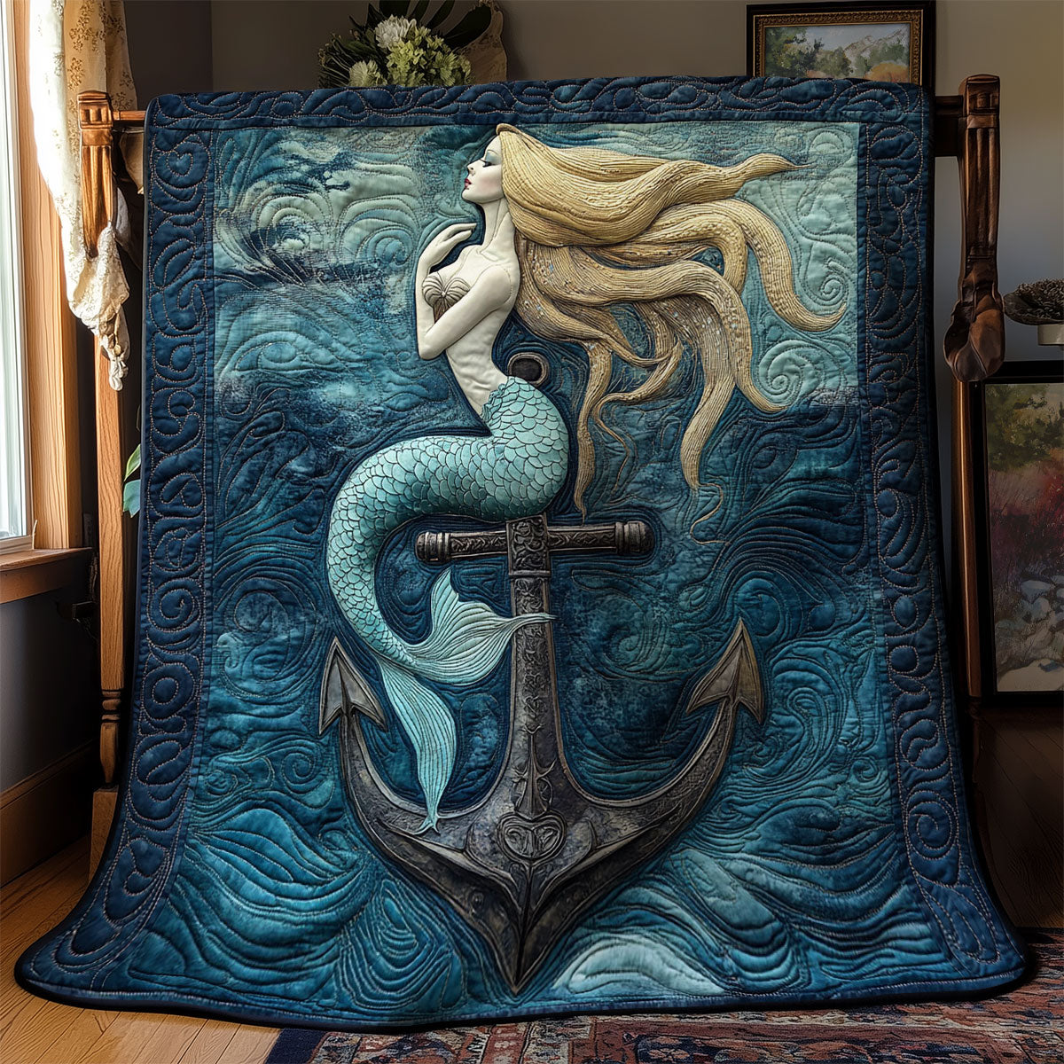 Anchor And Mermaid WY1903001CL Quilt