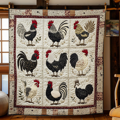 Country Charm Roosters WY1203025CL Quilt