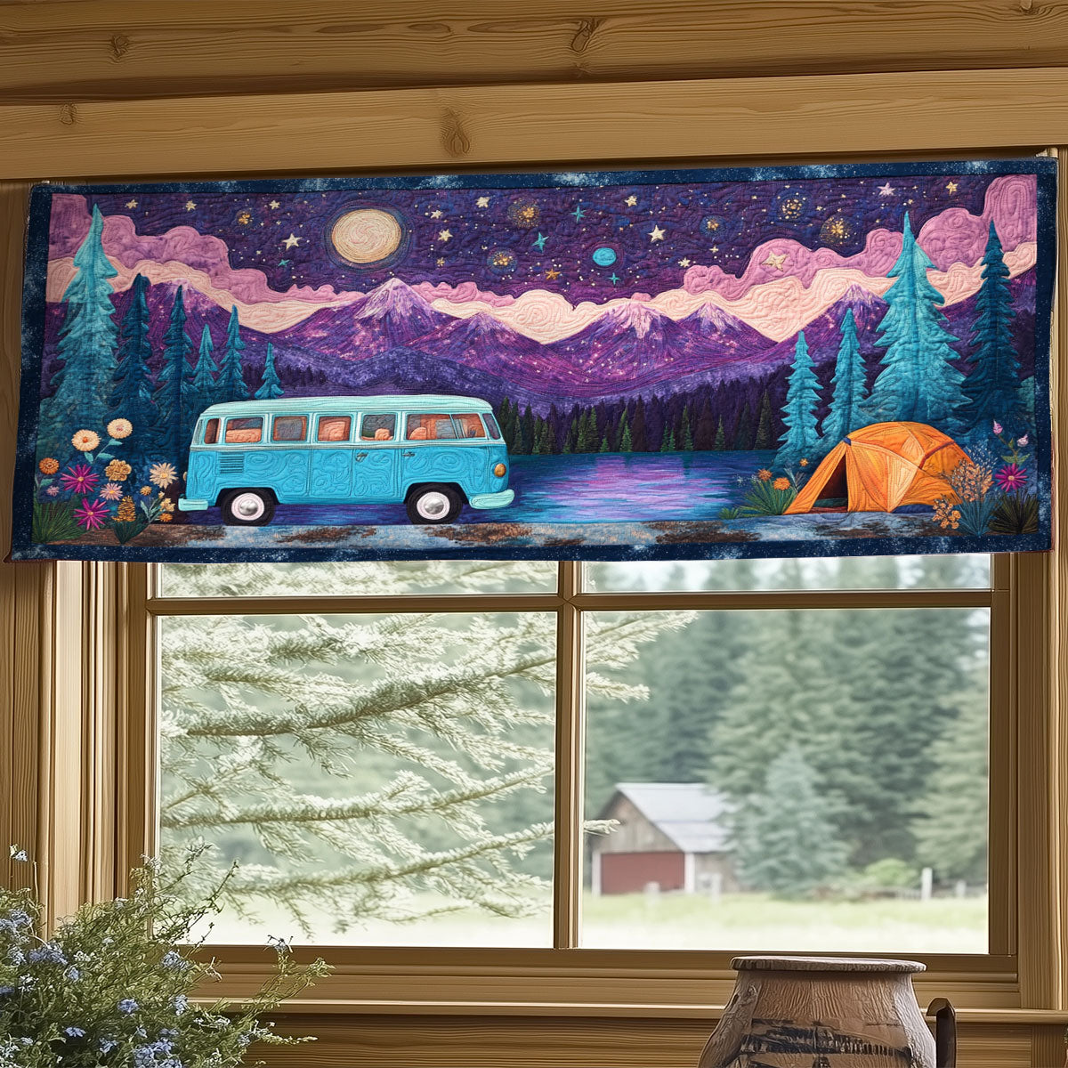 Wild Trail Lights WY1407066CL Quilted Valance