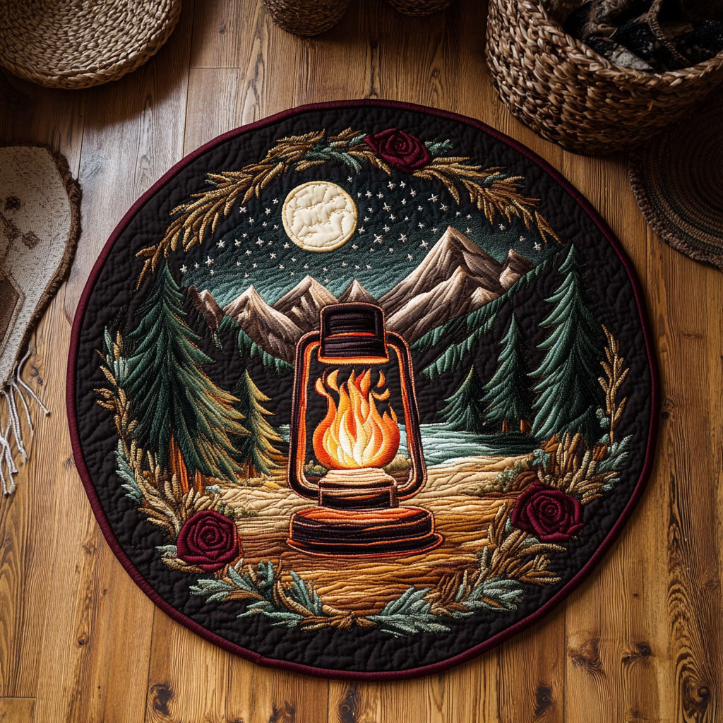Lantern Glow Wilderness WY0107120CL Quilted Round Mat