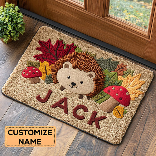 Autumn Hedgehog CP2508019CL Personalized Doormat